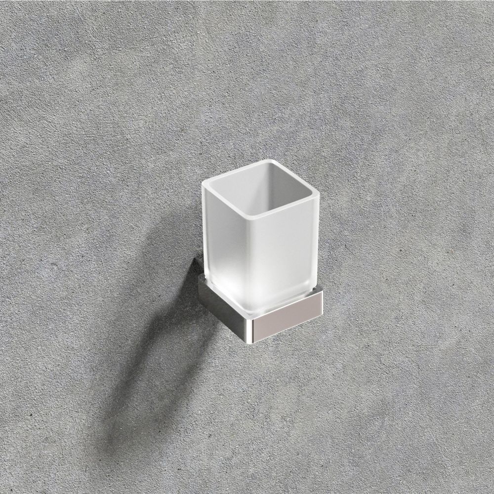 Cubic Chrome Toothbrush Holder