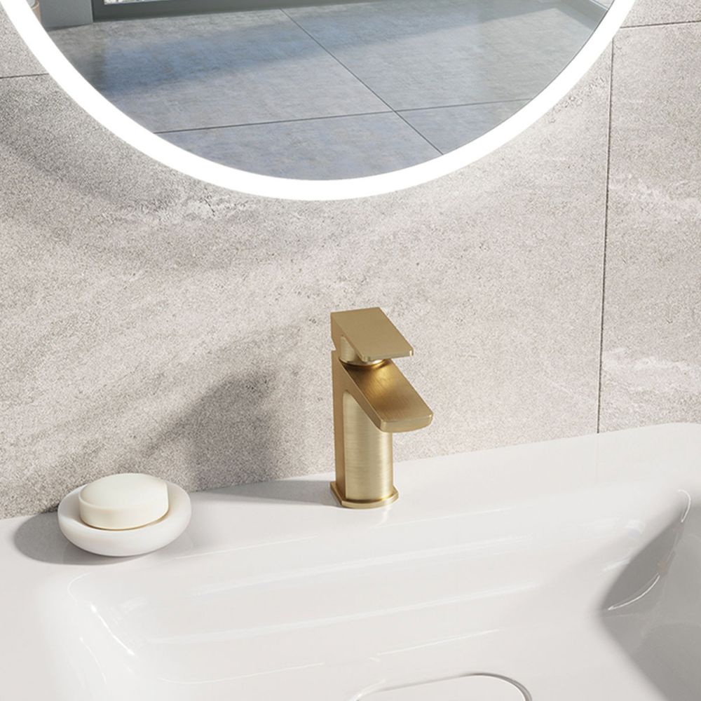 Zena Brushed Gold Basin Mixer Tap & Waste
