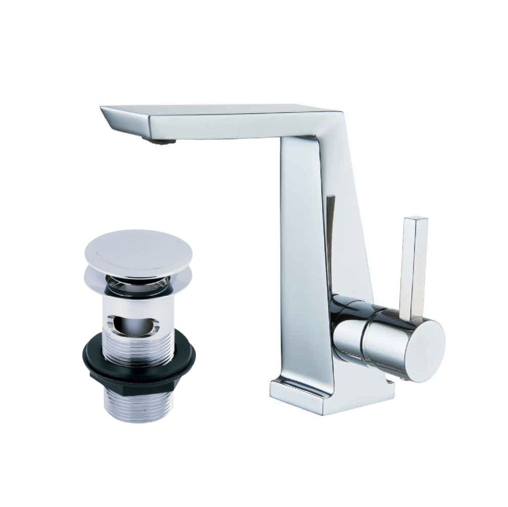 Cacia Chrome Basin Mixer Tap & Waste