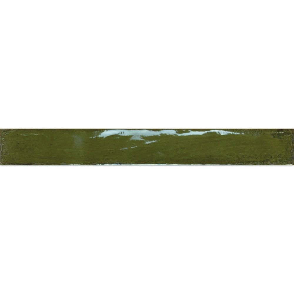 Capri Green Gloss Ceramic Brick Tile - 400x50mm