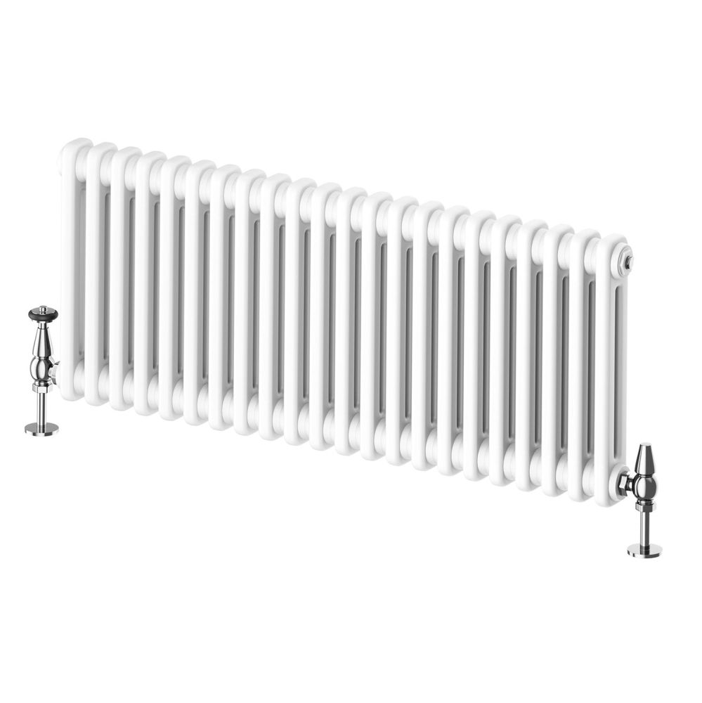 Upton White Double Horizontal Column Radiator - 400x1010mm