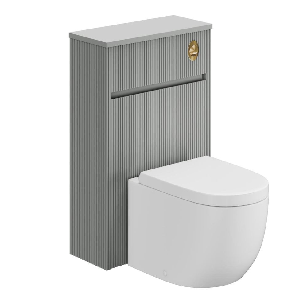 Bryce 500mm Ribbed Grey WC unit
