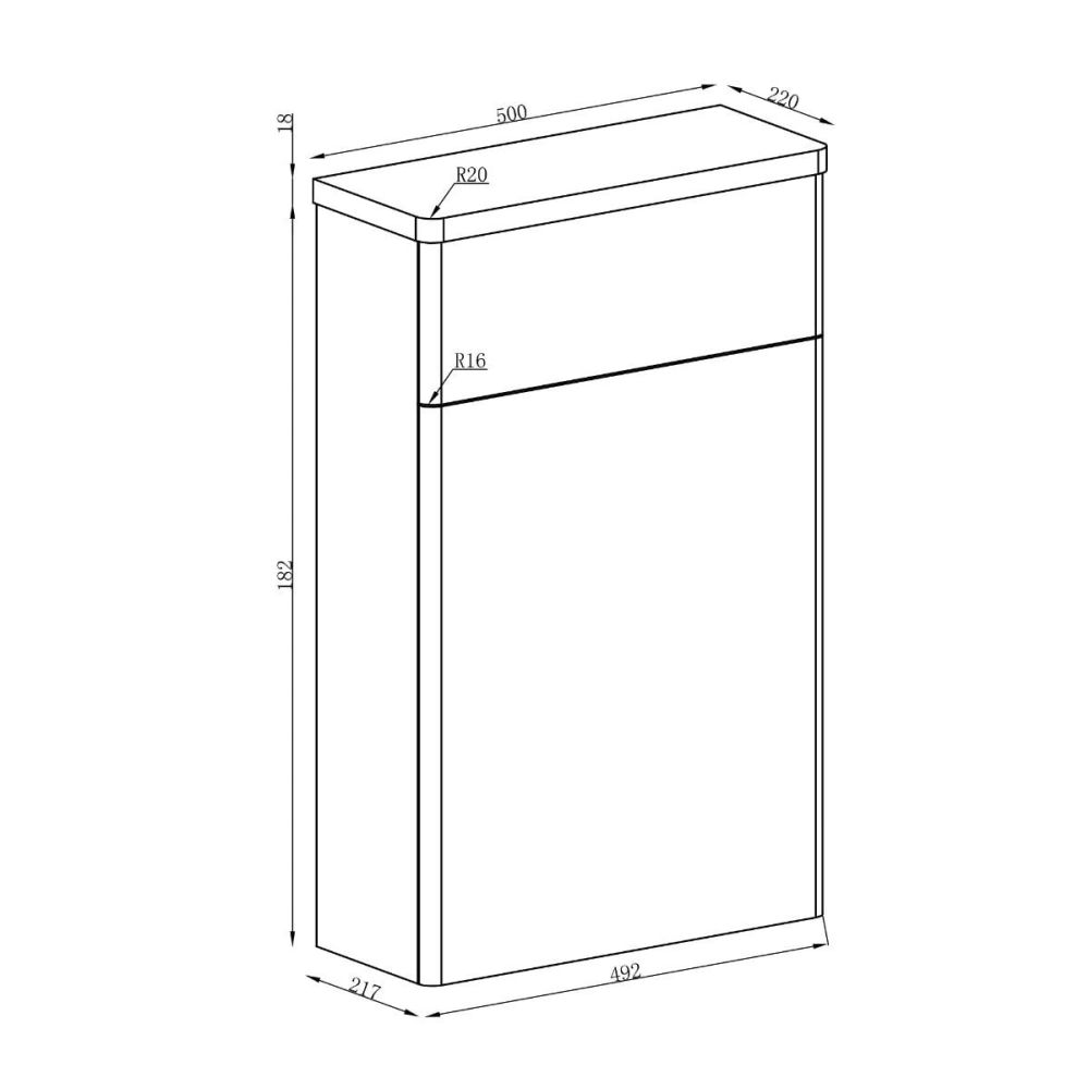 Ellis WC Unit in Forest Green Spec Drawing