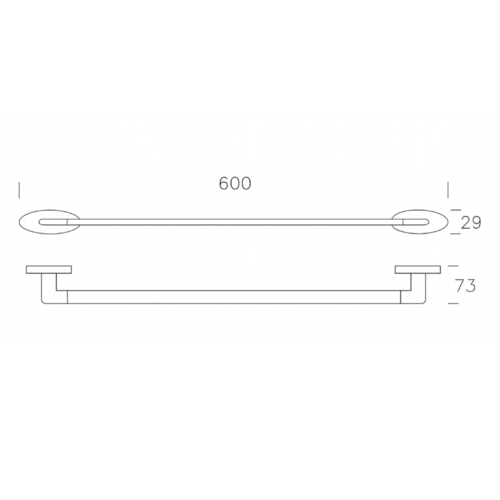 Tear Chrome Towel Rail 600mm