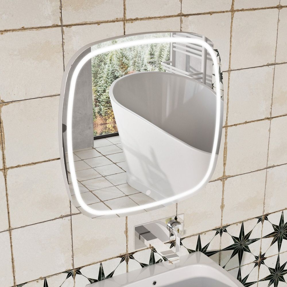 Pablo Square Illuminated LED Bathroom Mirror 600x600mm