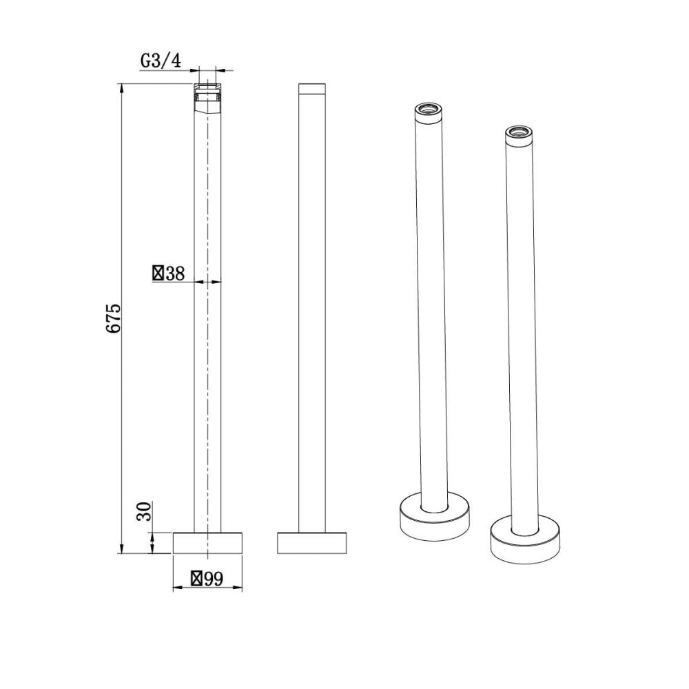 Black Floor Standpipes