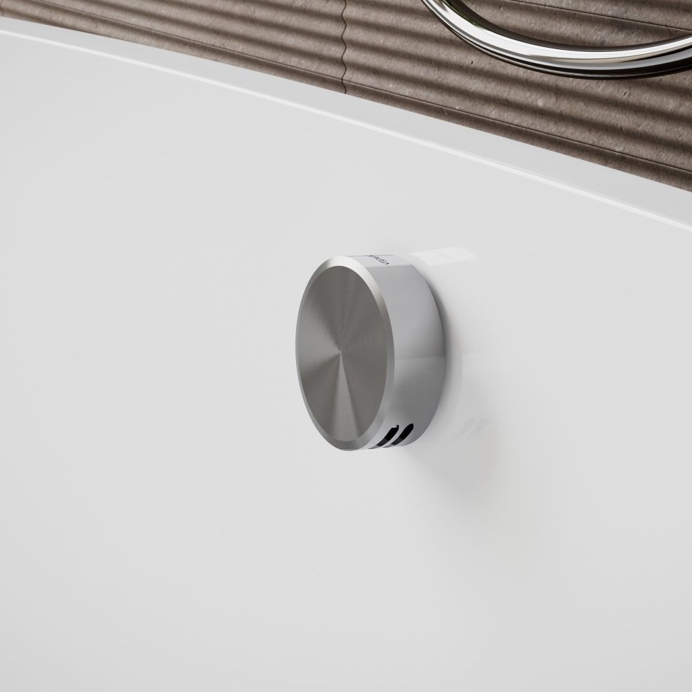 Aqualisa S3 Chrome bath filler with brown tiled background