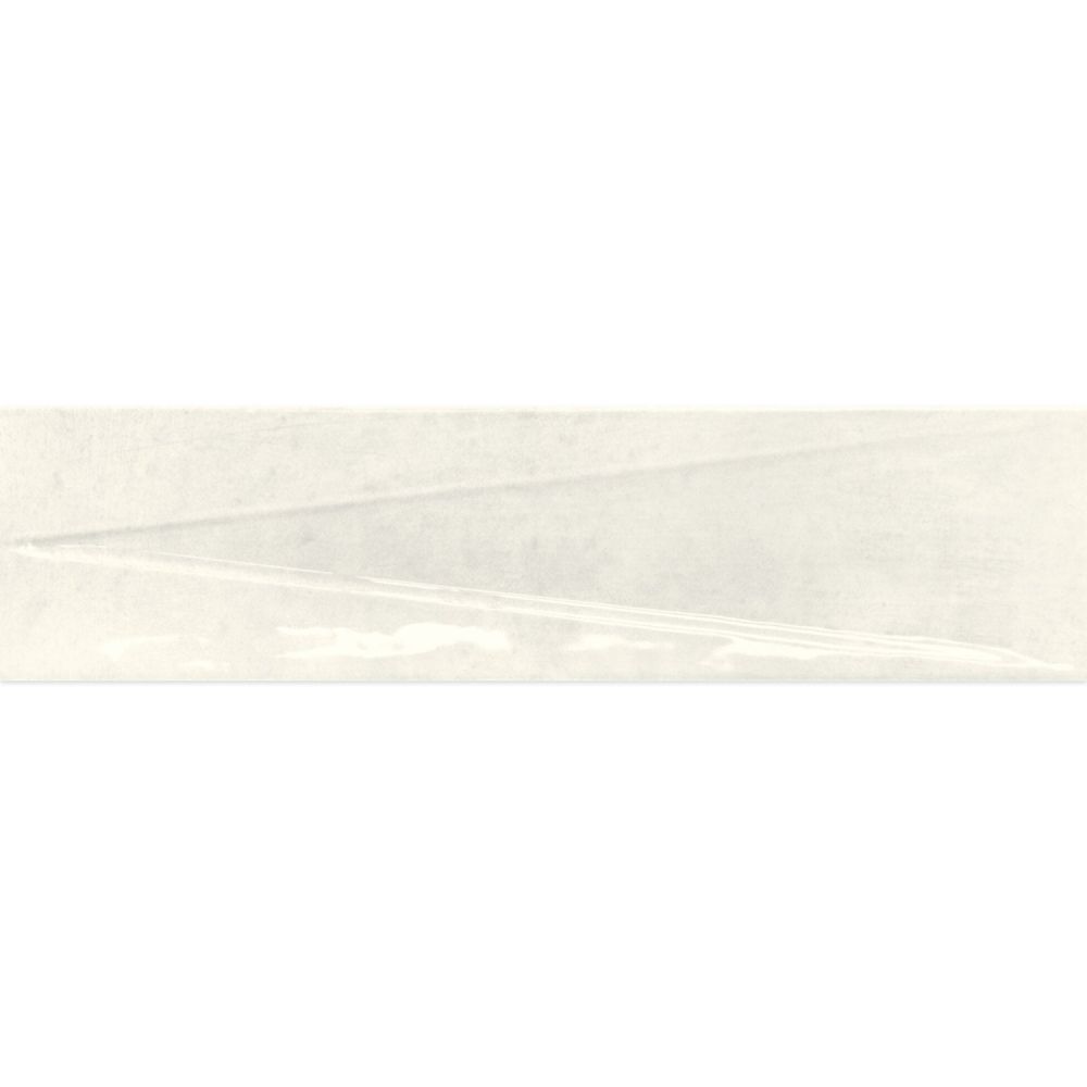Babylon White Gloss Ceramic Decor Brick Tile 246x60mm