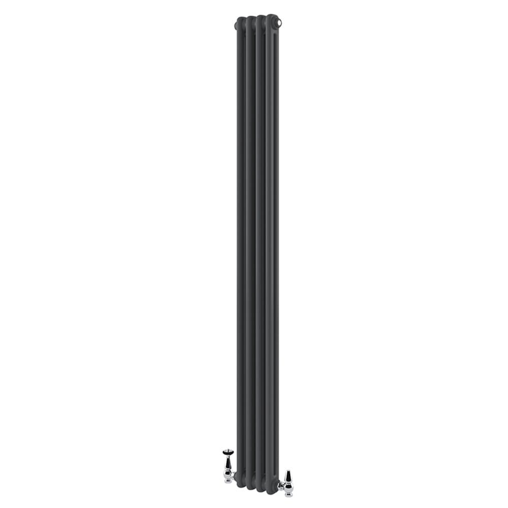 Upton Grey Double Vertical Column Radiator 1800x200mm