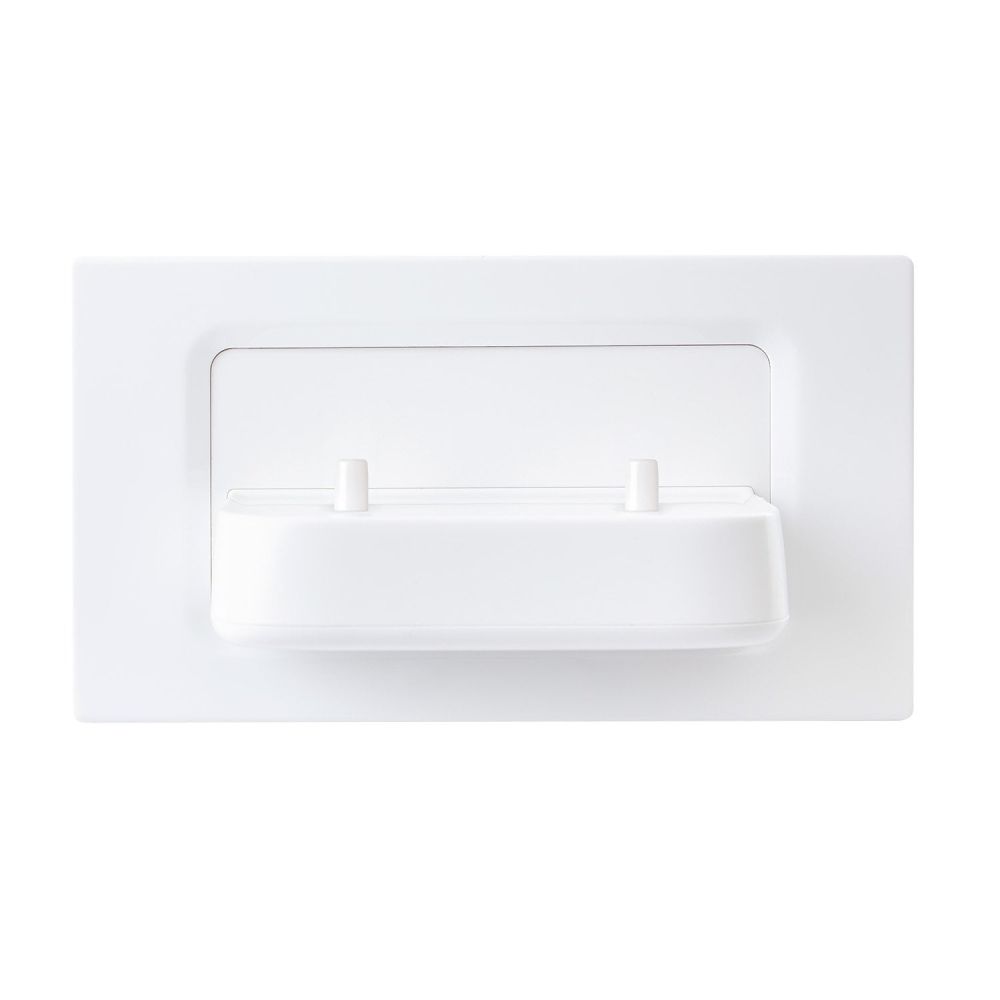 Proofvision White In-Wall Electric Double Toothbrush Holder For Oral-B