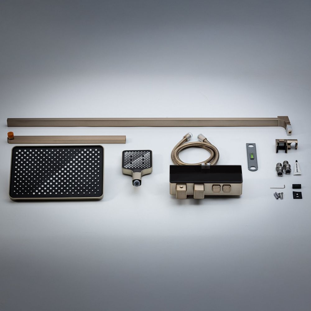 Flint Champagne Gold Thermostatic Shower Pack Parts