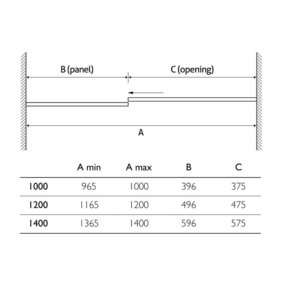 Fabio Sliding Shower Door Dimensions