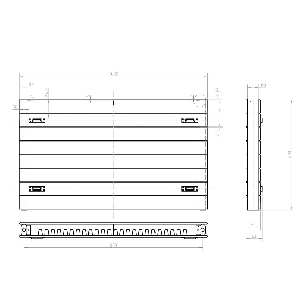 Delton White Horizontal Convector Radiator - 600x1000mm