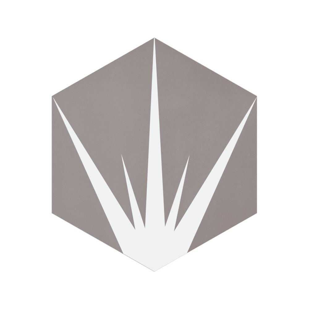 Lotus Hex Matt Grey Hexagon Porcelain Tile - 198x228mm