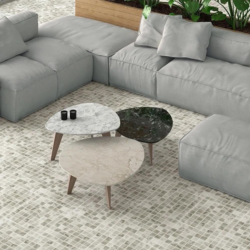 Pacific Pearl White Glass Mosaic Tile 315x315mm