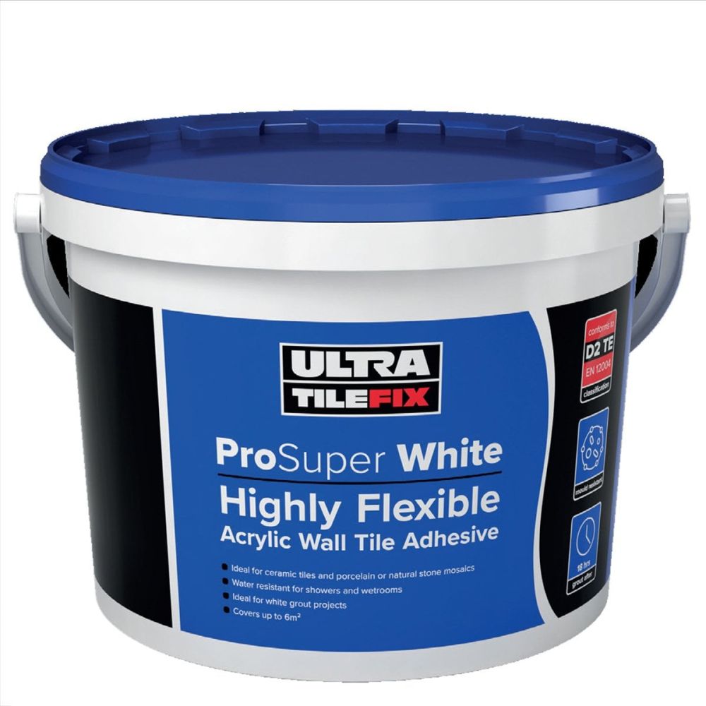 ProSuper White Ready Mix Wall Adhesive - 15kg (Half Pallet Deal - 28 Tubs)