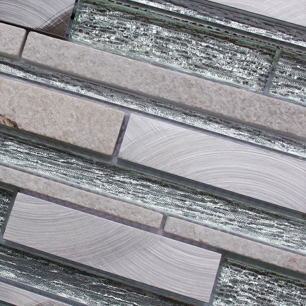 Sicily Glass & Stone Offset Mosaic 300x300mm