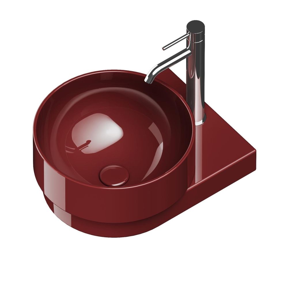 Verity Wall Hung Round Basin in Rubino Gloss