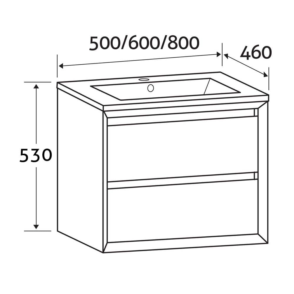 Venus Gloss White Wall Hung Vanity Unit 600mm