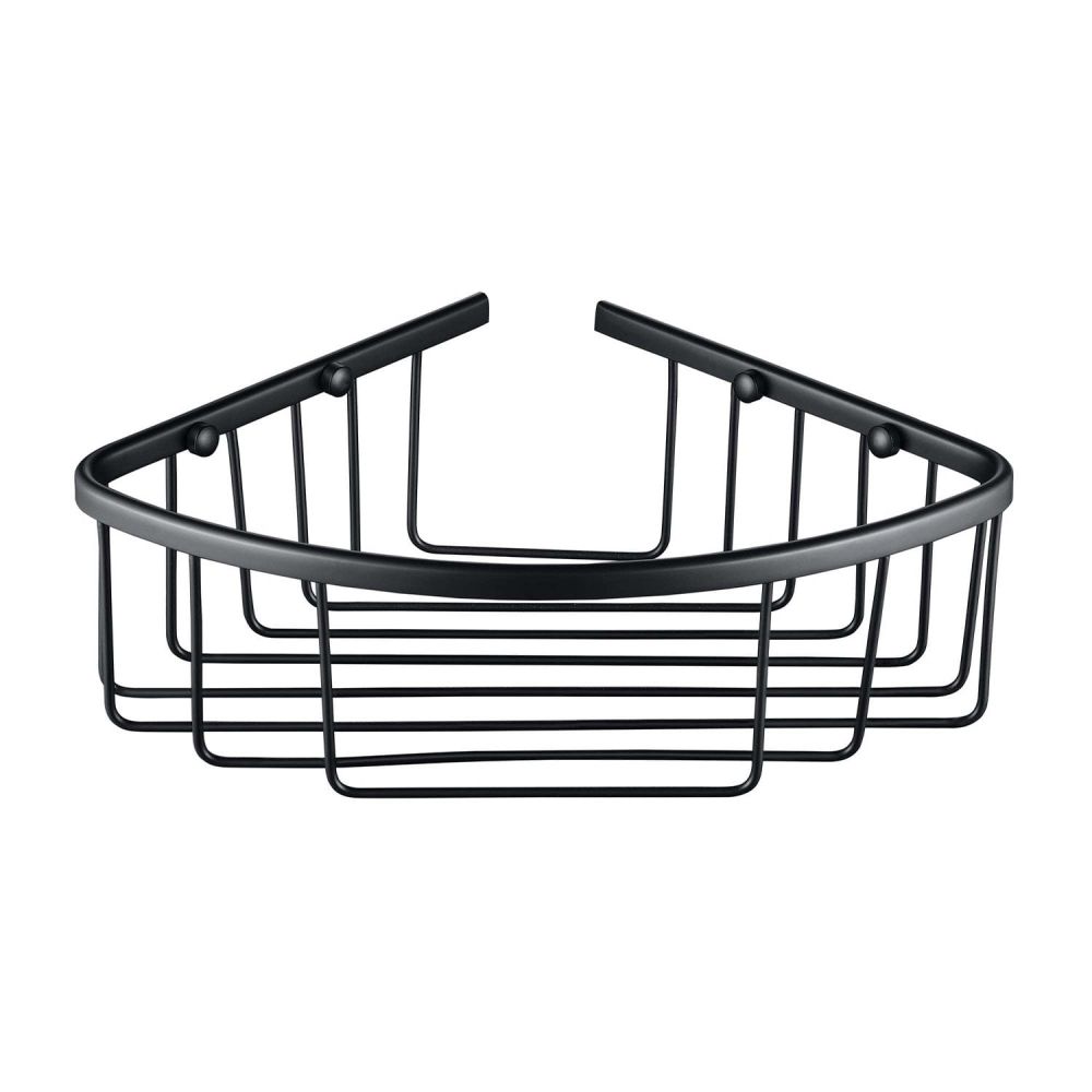 Black Single Corner Shower Basket
