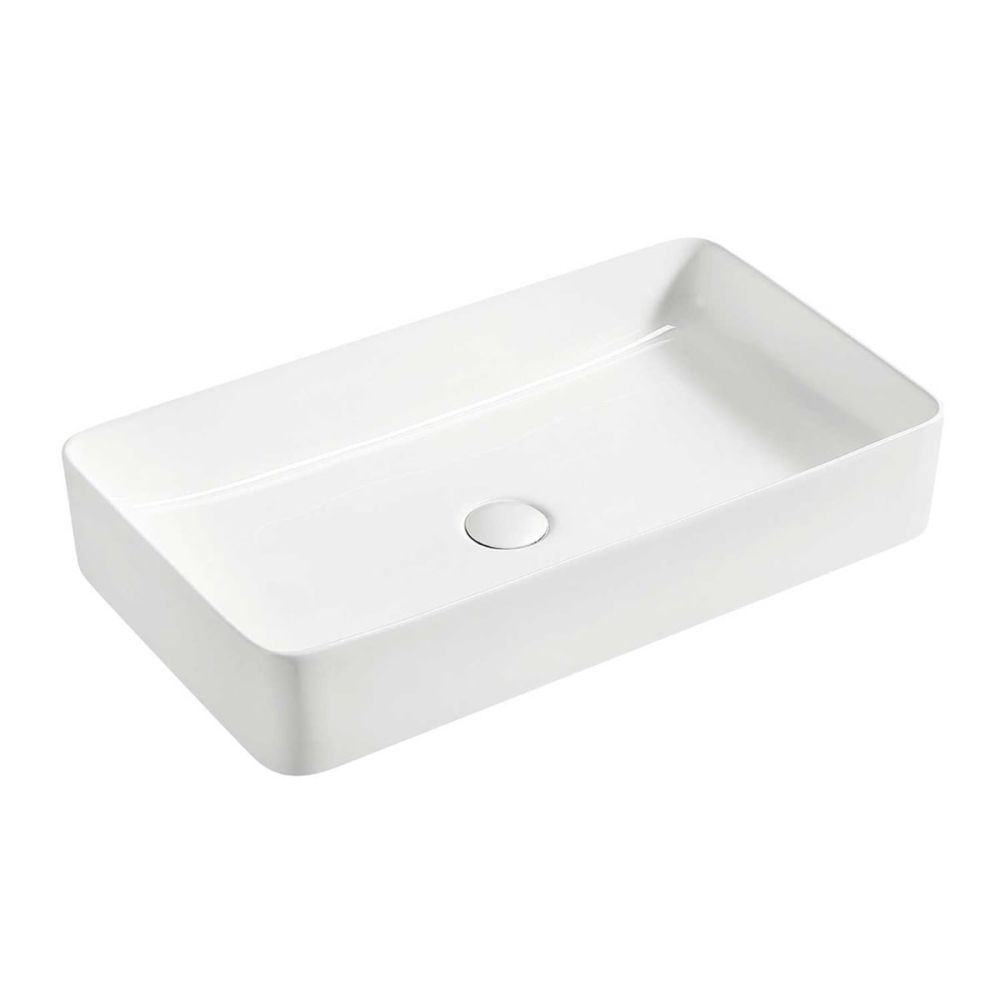 Monica White Rectangular Countertop Basin