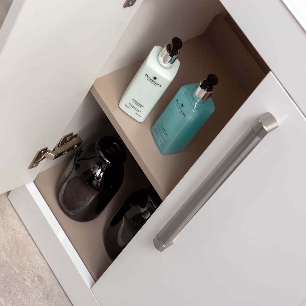 Nante Gloss White Floor Standing Vanity Unit with Ceramic Basin 800mm