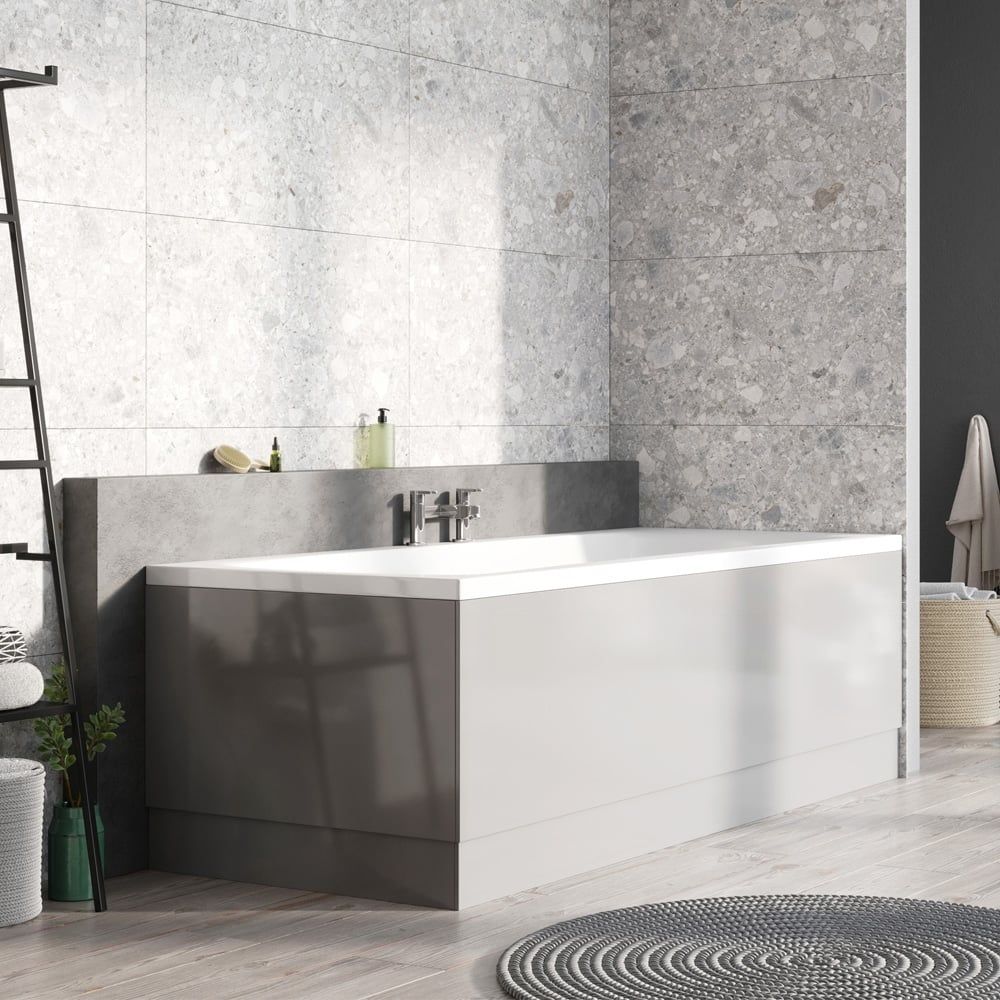 Gloss Light Grey Front Bath Panel 1800mm