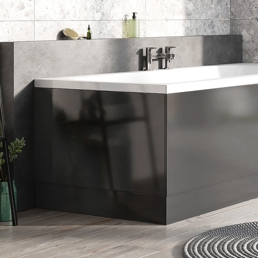 Titanium Grey Gloss End Bath Panel 800mm