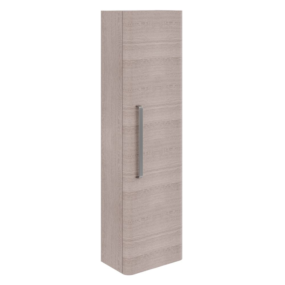 Esk Stone Grey Wall Mounted Tall Storage Cabinet with Nickel Handle