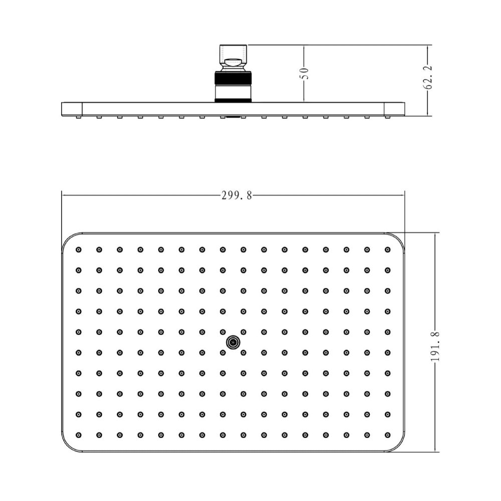 Baylin Gunmetal Square Shower Head