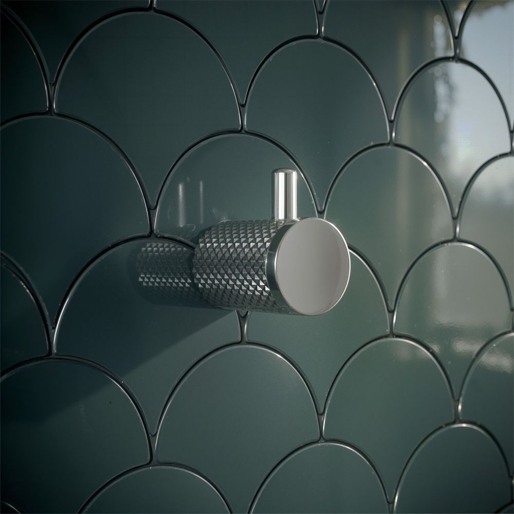 Moray Chrome Knurled Robe Hook