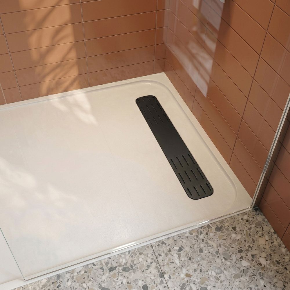 Linearity Matt Black Shower Tray Waste 900mm