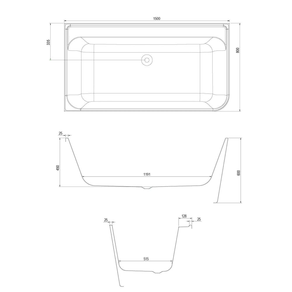 Orchid Left Hand Freestanding Corner Bath dimensions