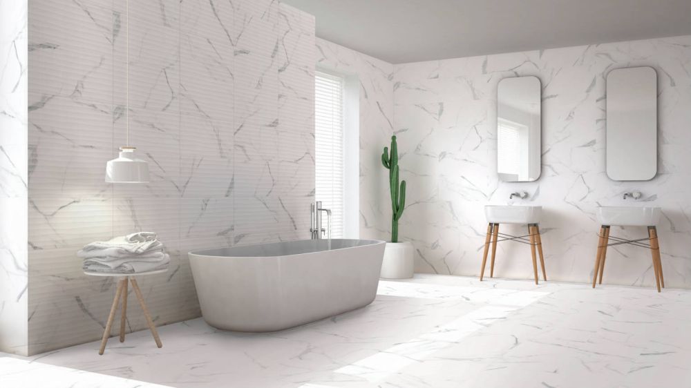 Marble Blanco Line Semi-Lappato Ceramic Tile 200x500mm
