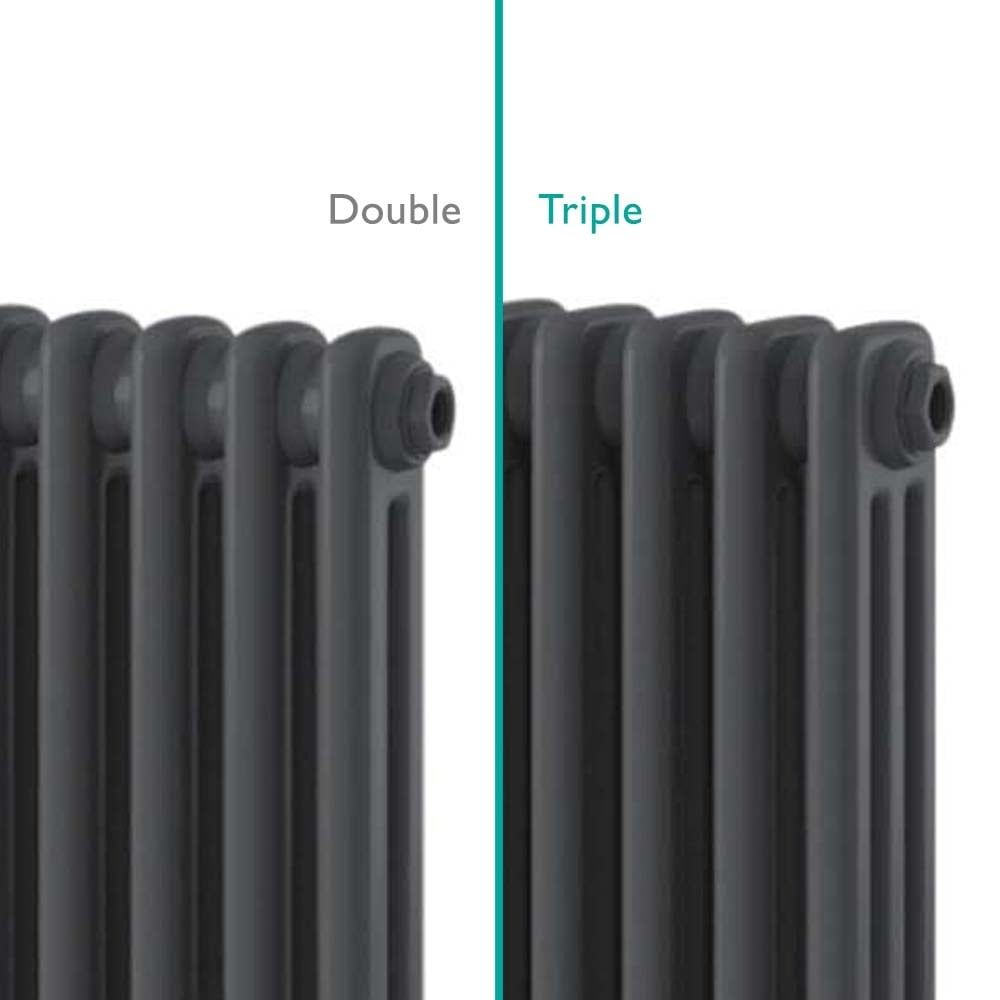 Upton Grey Triple Horizontal Column Radiator 600x785mm