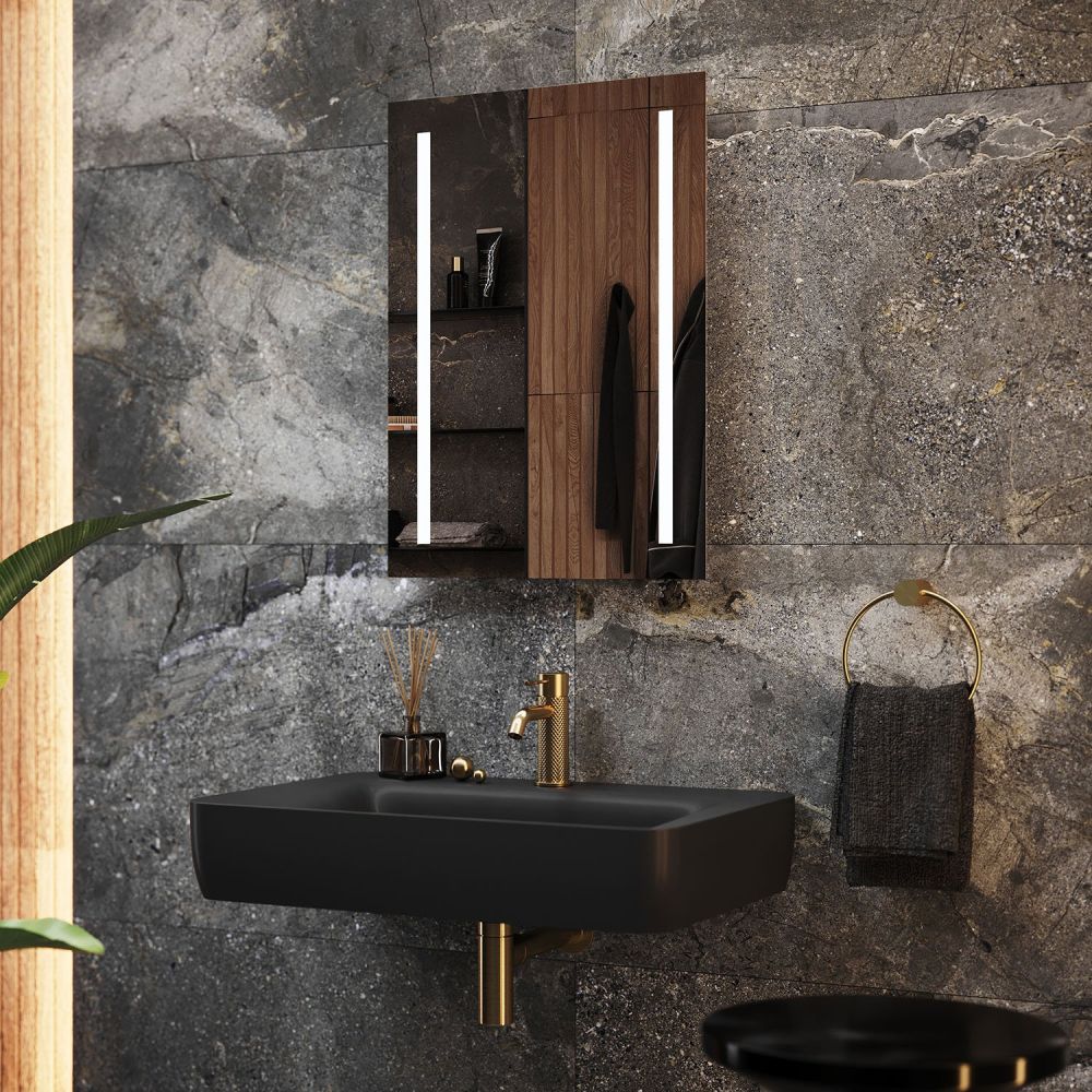 Siena Battery Operated LED Bathroom Mirror 500x700mm Lifestyle Room