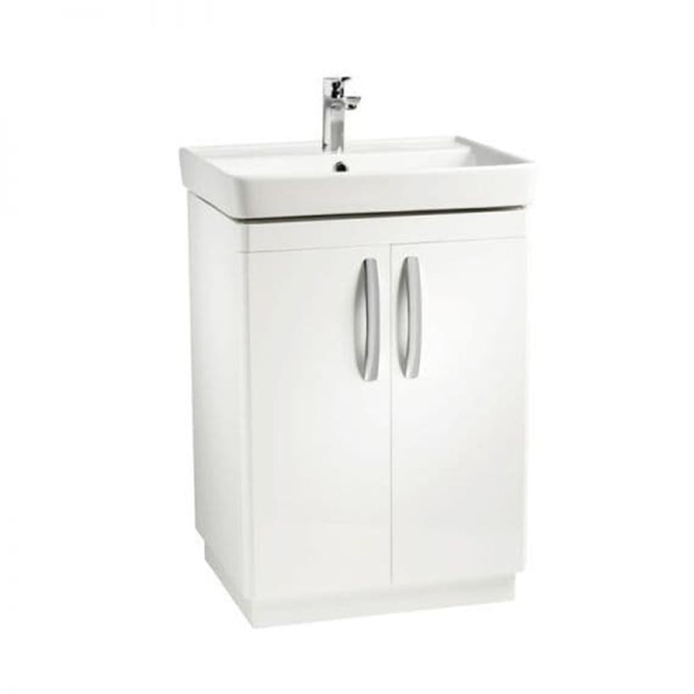 Tavistock Compass Gloss White Floor Standing Vanity Unit with Ceramic Basin 600mm