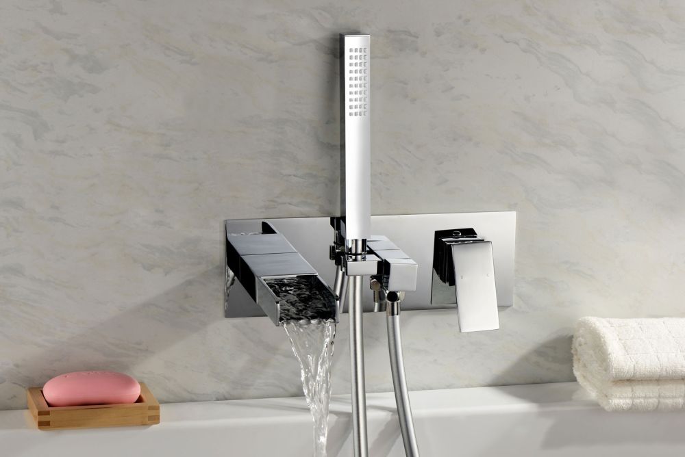 Cairo Chrome Wall Mounted Bath Shower Mixer Tap - lifestyle image 2