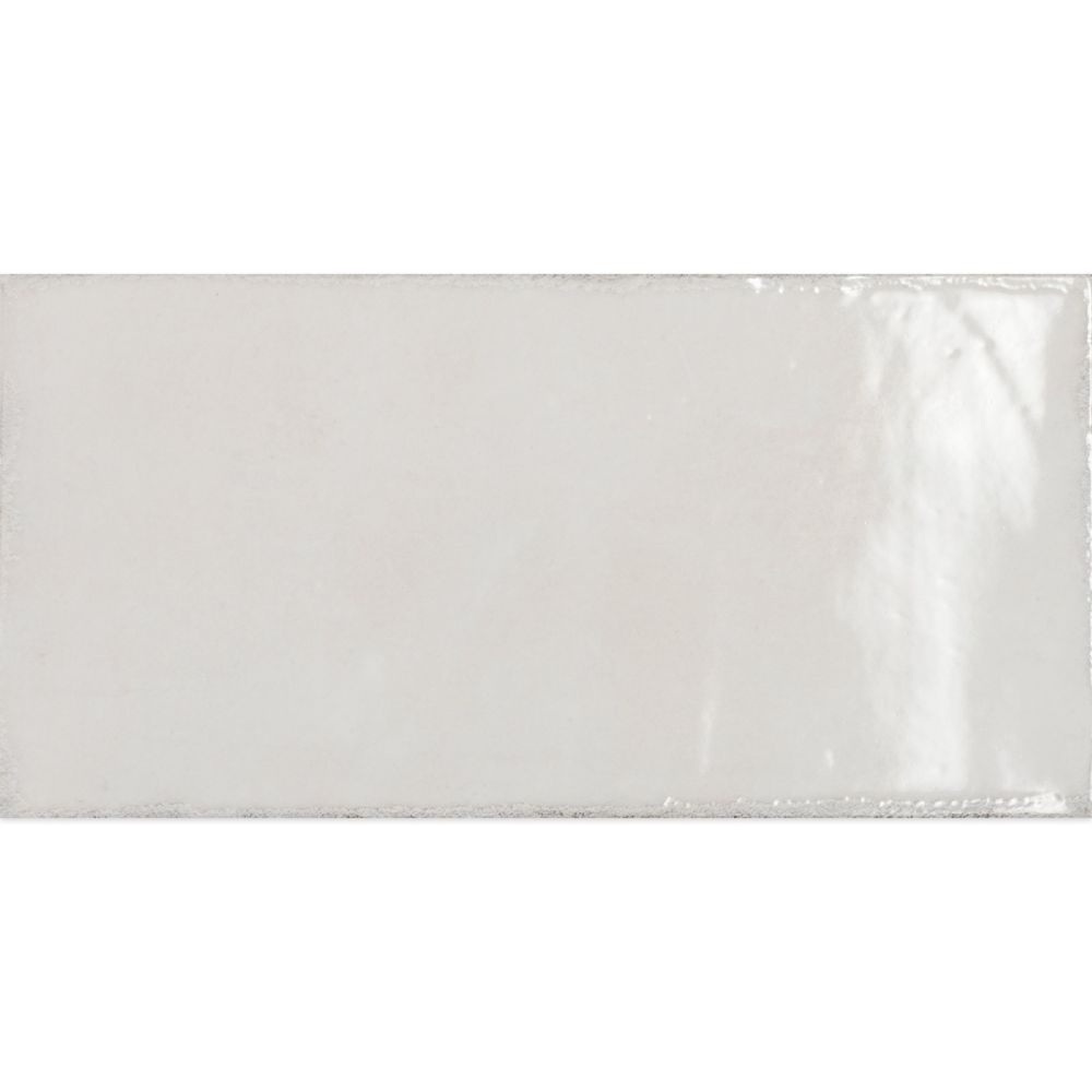 Inca Blanco White Glossy Porcelain Brick Tile - 150x316mm