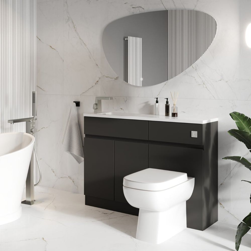 Hudson Charcoal Combination Vanity Basin & WC Unit 1200mm