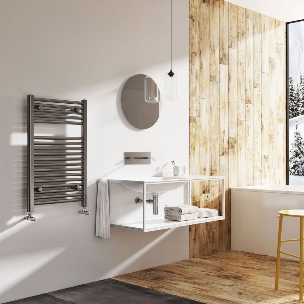 Neptune Anthracite Heated Towel Rail 770x600mm