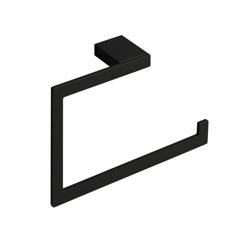 Cubic Matt Black Towel Ring