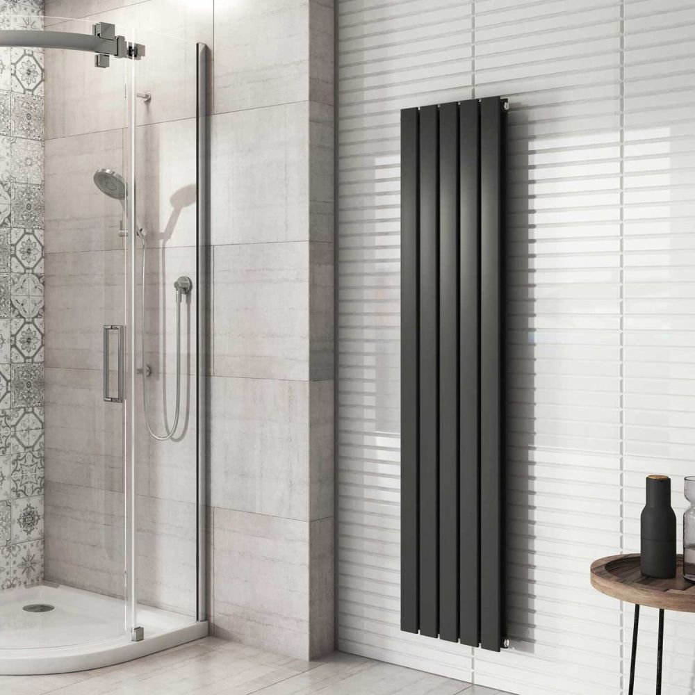 Perth Grey Double Vertical Flat Panel Radiator 1600x340mm