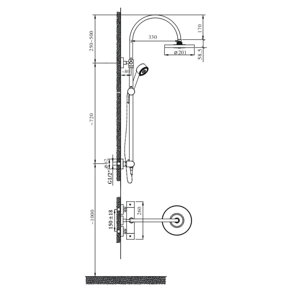Hanbury Chrome Thermostatic Shower Pack Spec