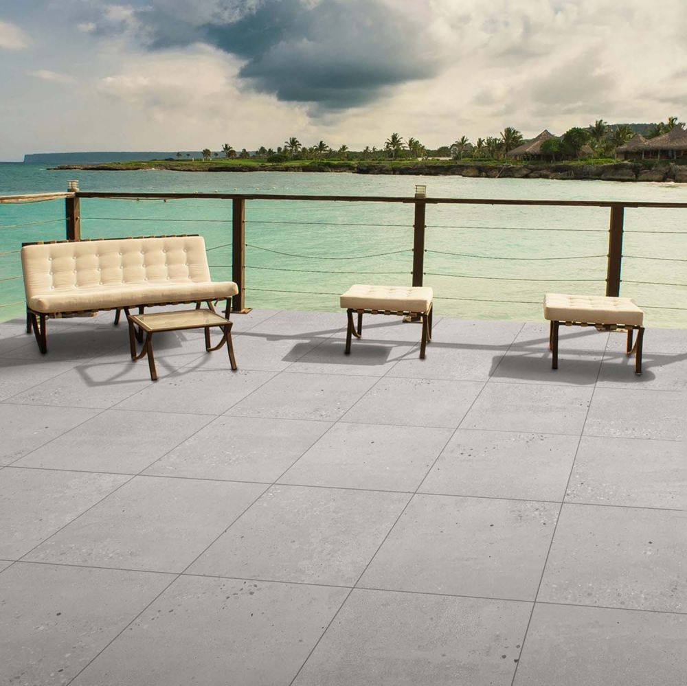 Pallet of 40 Pompeii White Outdoor Matt Porcelain Tile - 900x600mm - 21.6m²