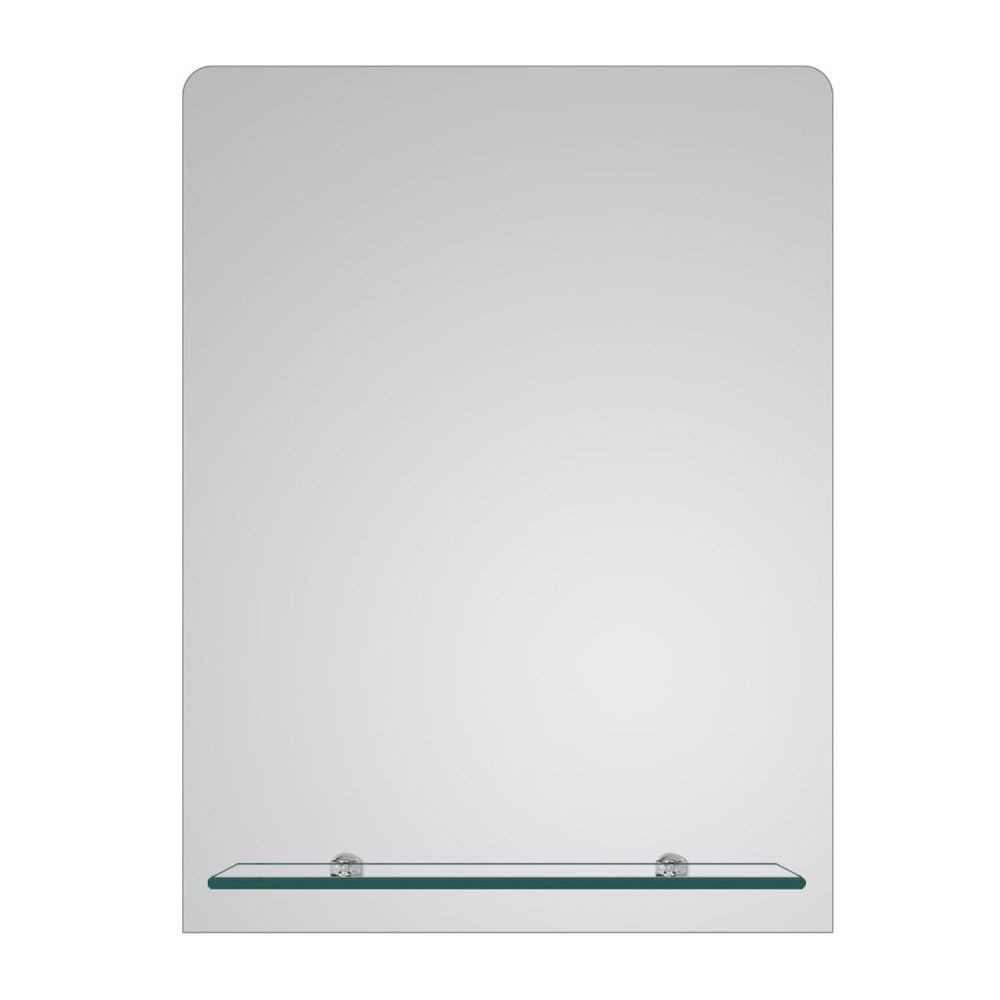 Avni Rectangular Bathroom Mirror and Glass Shelf