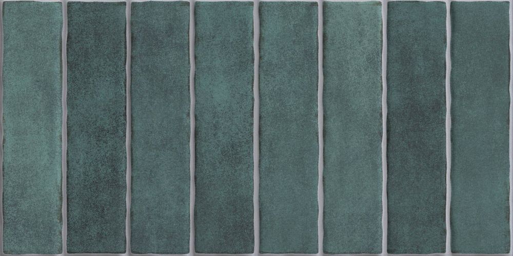 Santorini Green Stripe Gloss Ceramic Tile 600x300mm