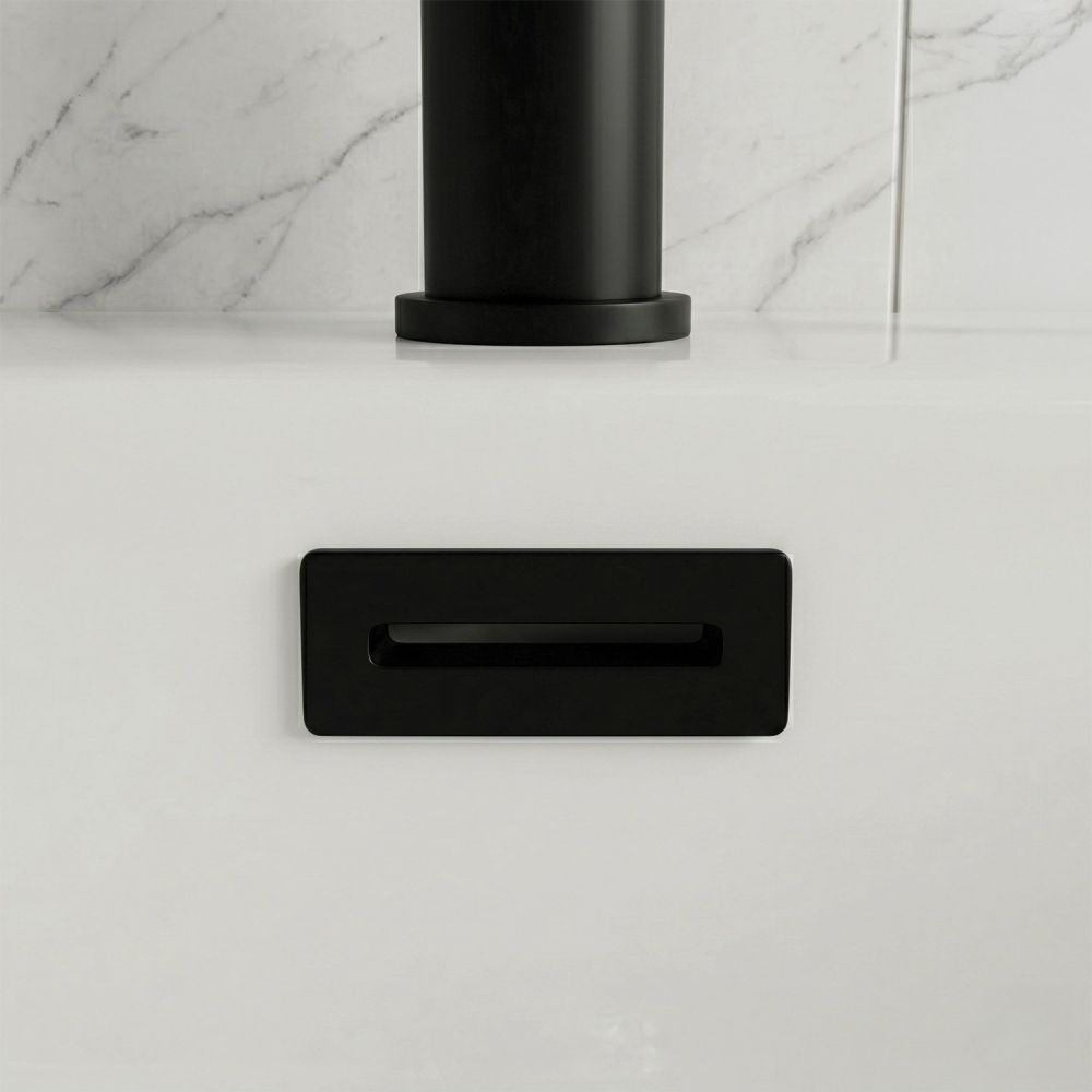 Black Rectangle Basin Overflow Cover