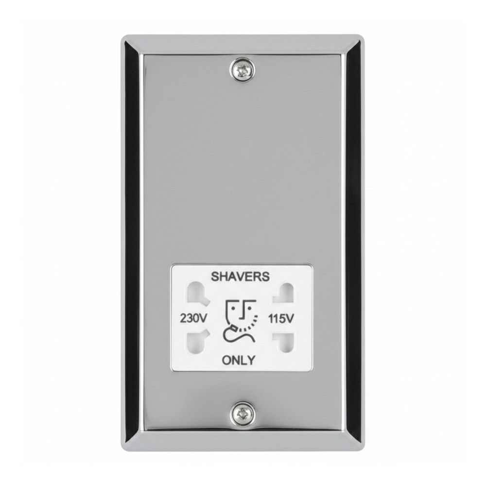 Dual Voltage Chrome Shaver Socket