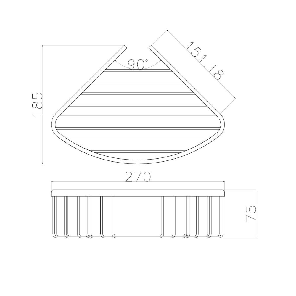 Chrome Single Corner Shower Basket